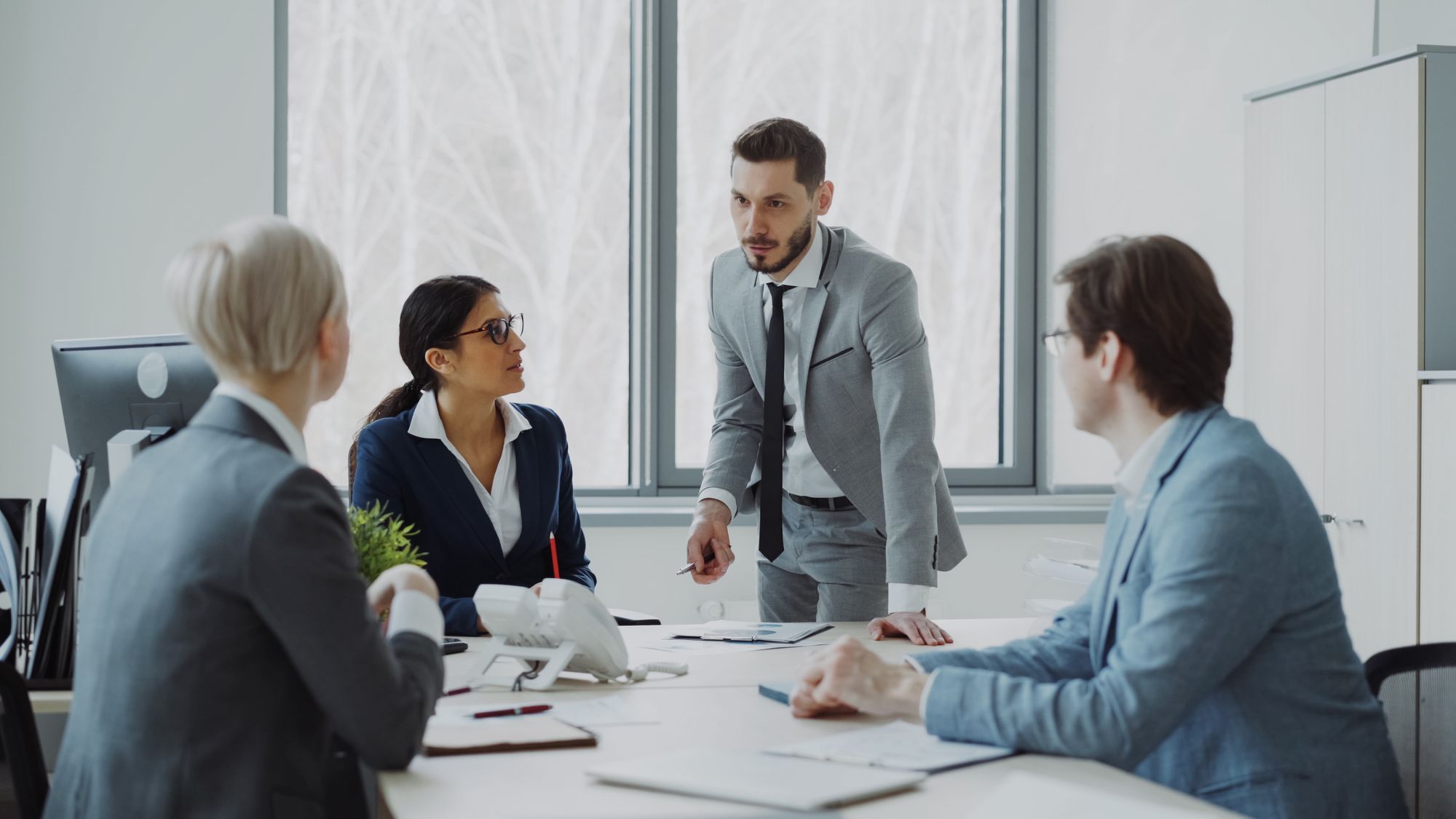 Professionals in discussion