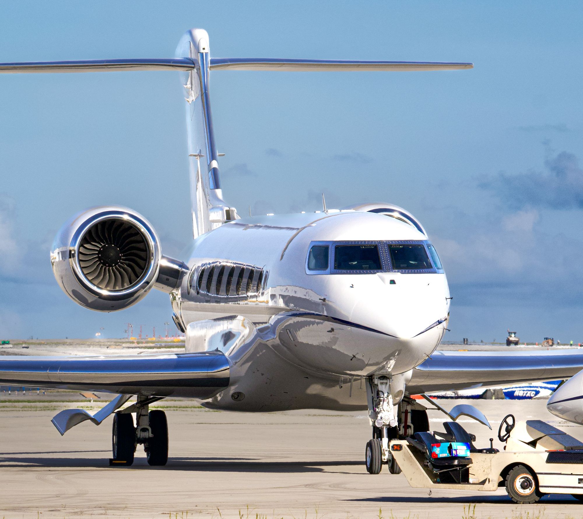 Business jet with ground support equipment